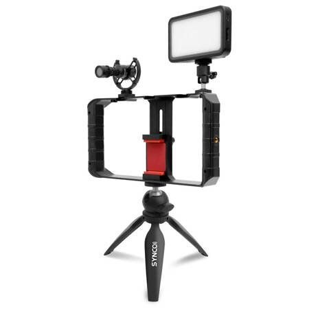 Synco Vlogger Kit 1 zestaw mikrofon M1S, lampa LED BI, uchwyt RIG, statyw 