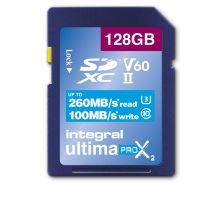 INTEGRAL ULTIMAPRO X2 SDXC 260/100MB UHS-II V60 128GB
